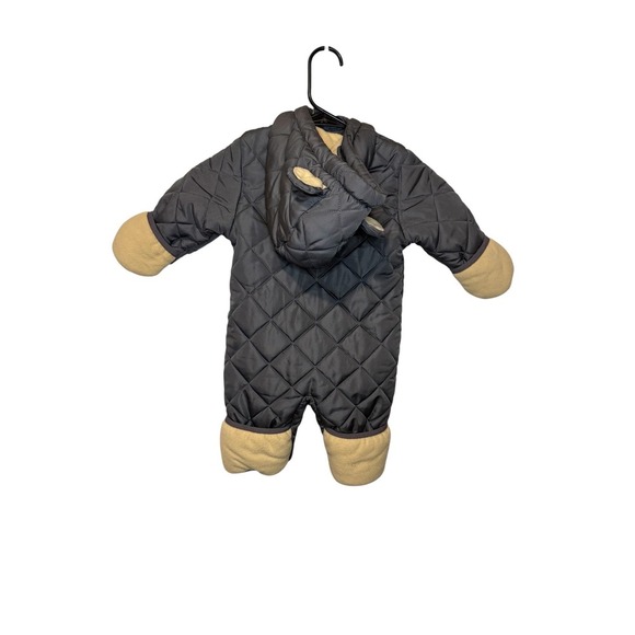 Wippette Infant Baby Quilted Pram Snowsuit Winter Outfit Bear Ears 3/6M - Picture 2 of 3